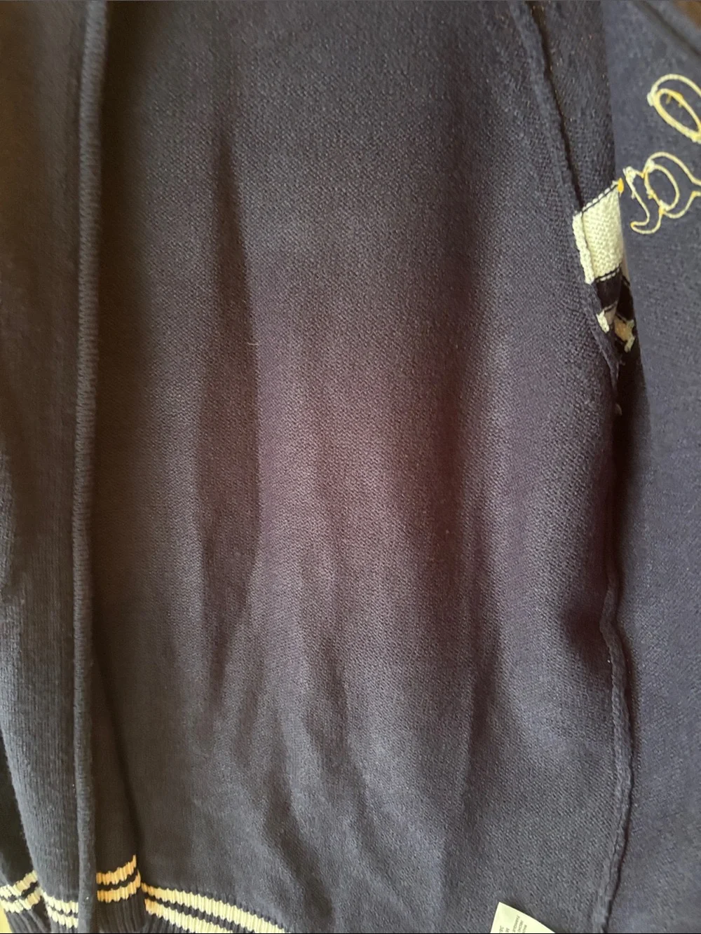 Navy Zip-Up Sweater with Yellow UCLA Script